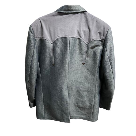 Vintage Circle S Ranch Western Wear Suit Gray Pinstripe 44R 34x32 USA Made - Picture 15 of 16